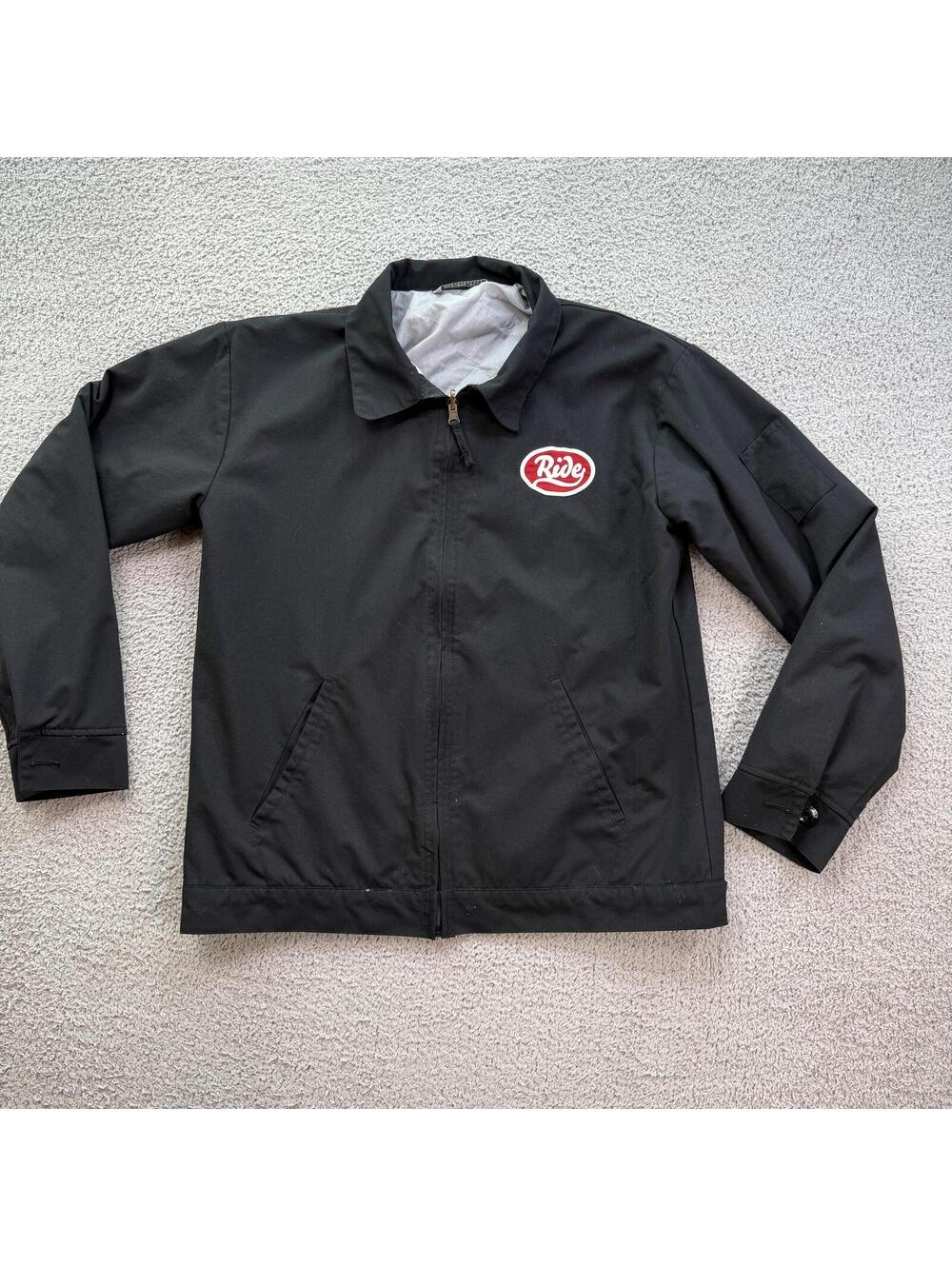 Ride Snowboards Jacket Black Workwear Quilted Lined Mechanic Garage Coat Mens M